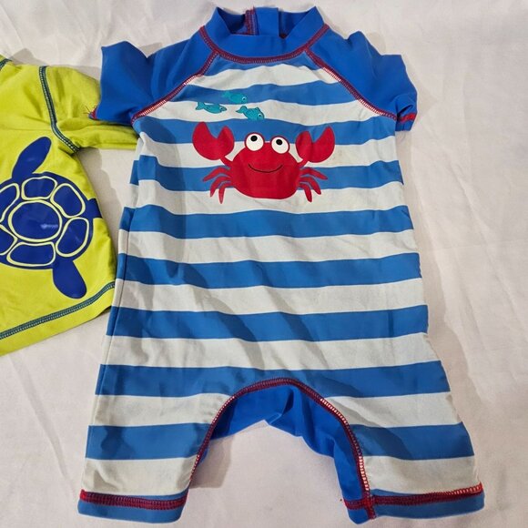 Little Me Baby Boy Swimwear Set 12M & 24M Turtle & Crab Rash Guard & Swimsuit - Picture 5 of 9